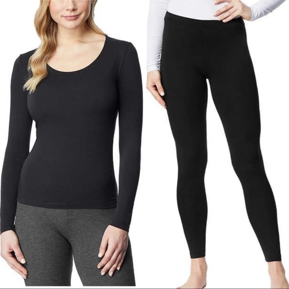 💖32 Degrees Ladies' Heat Pant and Long Sleeve Tee - Picture 1 of 7
